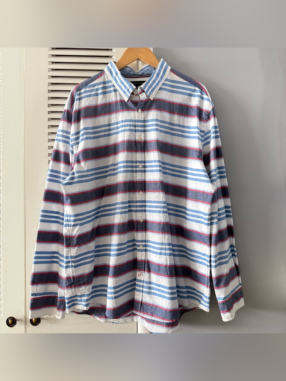 Vintage Tommy Hilfiger Striped Button-Up Shirt Size 2XL